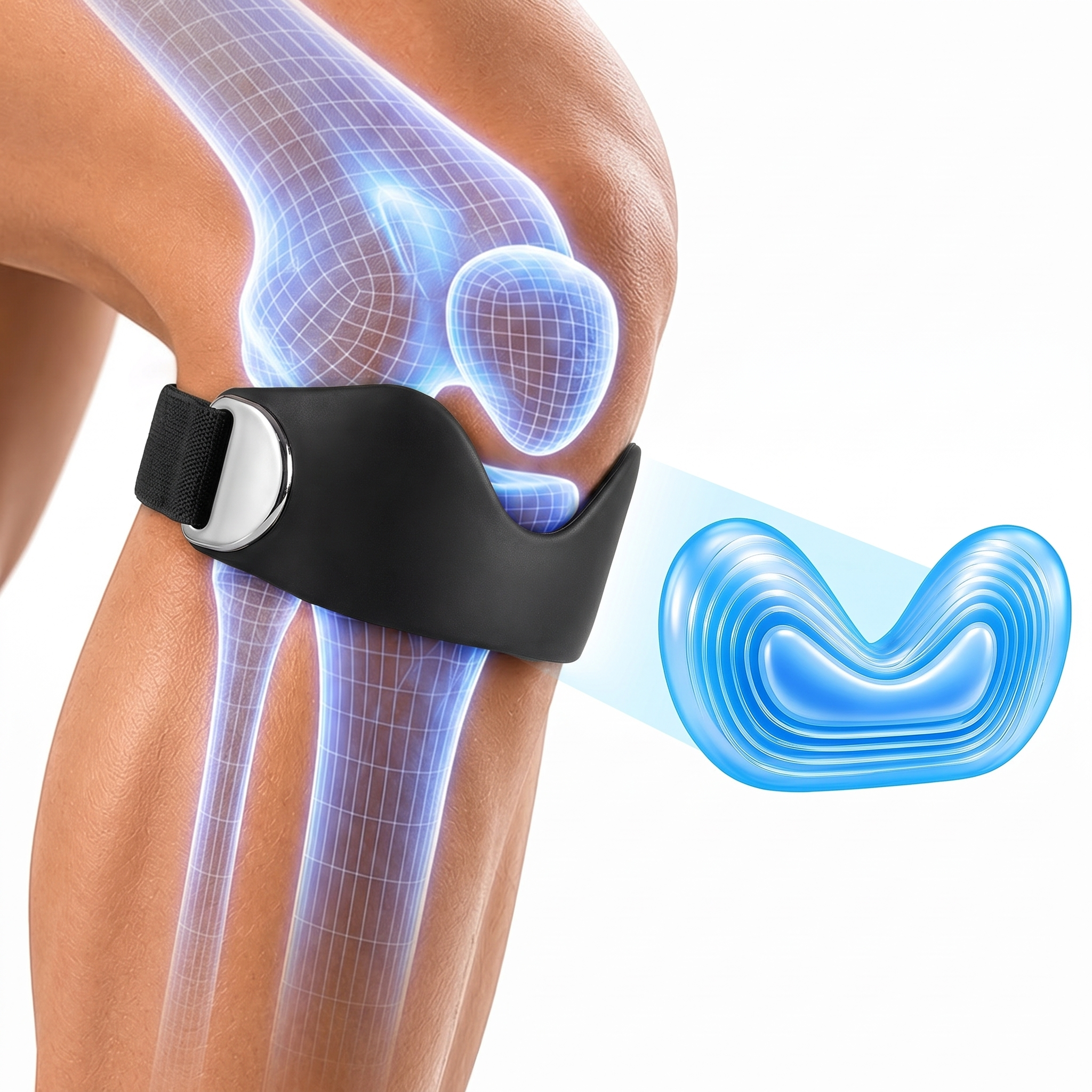 AMLIST03 Clariven knee strap - how the silicone pad works